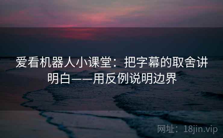 爱看机器人小课堂：把字幕的取舍讲明白——用反例说明边界